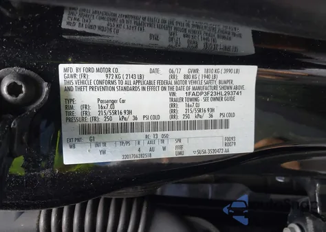 2017 Ford Focus Se из США, поврежденный, VIN 1FADP3F23HL293741